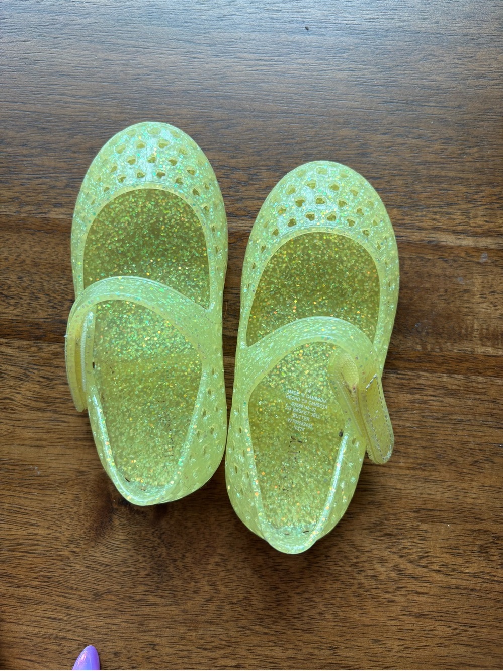 Old navy Yellow Glitter Jelly Mary Jane Shoes size 7